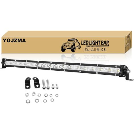1 barre LED fine de 20 pouces, 90W 9000LM combo spot+flood/anti-brouillard rangée simple pour off-road/travail, IP67 étanche pour 4x4, bateaux, SUV, ATV, UTV (1/5)