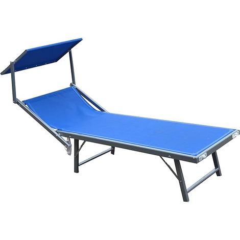 Gartenfreund Kinderbett Ibiza 59x186x36h cm mit Baldachin blau (1/2)