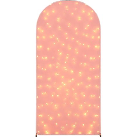 Arche lumineuse avec filet de pêche LED, décoration d'ambiance clignotante nocturne, arche de décoration de mariage en extérieur (rose avec lumières - 180 x 80 cm, cadre non compris) (1/2)