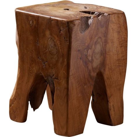 Tabouret 30x30 Teck laqué Teck naturel UNIKA 155 (1/2)