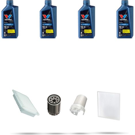 Kit tagliando 4 FILTRI e 4L OLIO compatibile con Toyota Yaris I (p1) 1.3 64kw Dal 2002 (1/5)