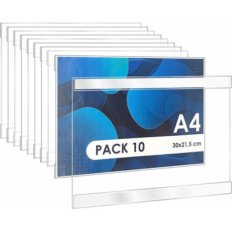 10 - Porte-document mural - Panneau affichage A4 - Support adhésif PVC flexible pour menu restaurant bureau magasin extérieur - Transparent - 21x29,7cm (1/5)
