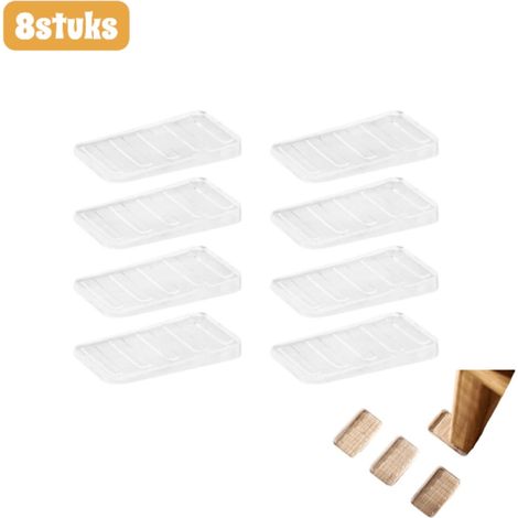 Lot de 8 tapis antidérapants - Patins de protection pour sols - Patins réglables pour meubles - Conviennent pour tables, canapés, armoires, lits - Pour niveler et protéger les sols - Couleur transpare (1/5)
