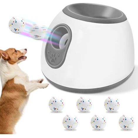 Lanceur automatique de balles pour chien – 6 balles incluses – 3 vitesses réglables – Portée de 3 à 9 m – Pour petits et grands chiens (1/5)