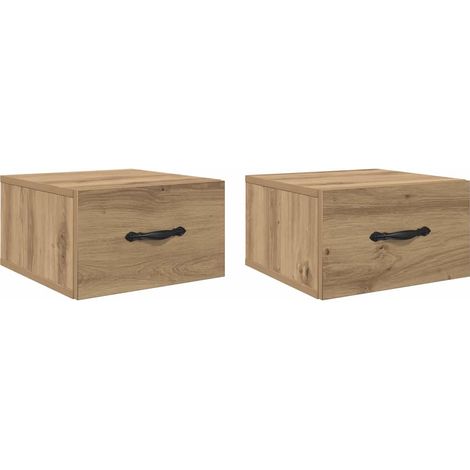 Maison Exclusive - Armario de Noche con cajón 2 pcs Roble artisan (1/5)