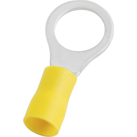 Cosses à œillet RS PRO, Isolé, Jaune, 6mm², 10.5mm, 15mm