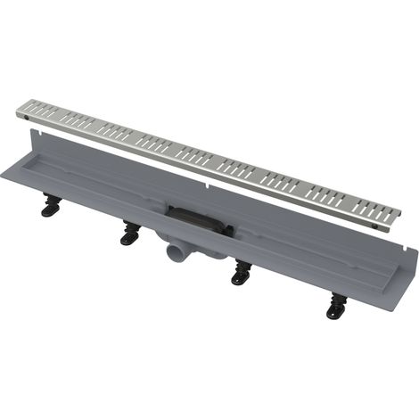 Bodenablauf mit Wandflansch, kombinierter Siphon, perforierter Rost (1/2)