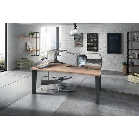 Tavolo design Moderno in legno metallo Naturale Dimensione Tavoli: 140 x 90 (1/2)