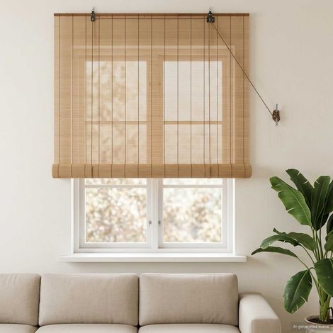 Tenda a rullo Marrone 90 x 160 cm Bambù vidaXL