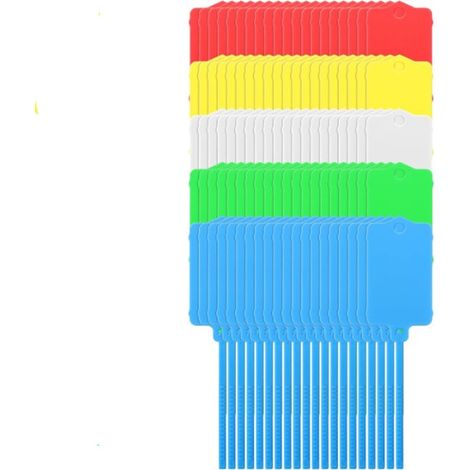 Etichette per cavi, 100 pezzi, etichette per bagagli, etichette di spedizione, fascette colorate, fascette autobloccanti in plastica, impermeabili e scrivibili (1/5)