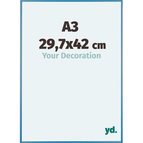 yd. - Cadre photo A3 29.7x42 - Bleu Acier - Aluminium - Kent