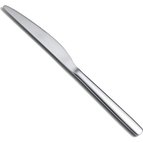 Ensemble de 12 couteaux de table, robustes, en acier inoxydable, de 23,5 cm (9,25 po), au design moderne et à lame arrondie. Compatibles lave-vaisselle et faciles à nettoyer. (1/5)