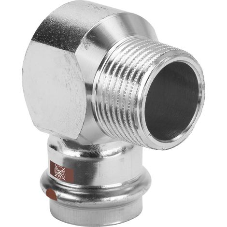 Viega Codo de transición Temponox 90 grados, d 28mm, R 1 acero inoxidable Modelo 1714.1, 811051