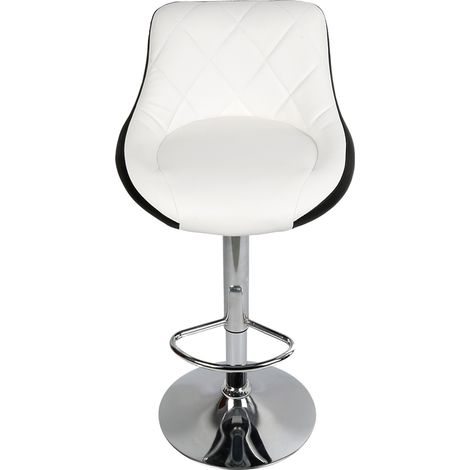 DazHom® 8 Chaise de bar cuillère noire à dossier blanc (1/5)