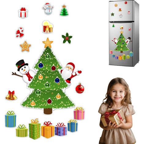 Nouveaux autocollants magnétiques pour sapin de Noël 2025 - Décoration idéale pour réfrigérateur, porte métallique et toute surface magnétique (1/5)