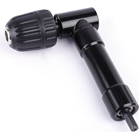 Accessoire de Perceuse d’Angle à 90 Degrés, Mandrin Perceuse, Adaptateur pour Forets à Angle Droit, Mandrin Universel, Adaptateur de Perçage pour Zones Difficiles d’Accès, Matériaux en Acier (1/4)