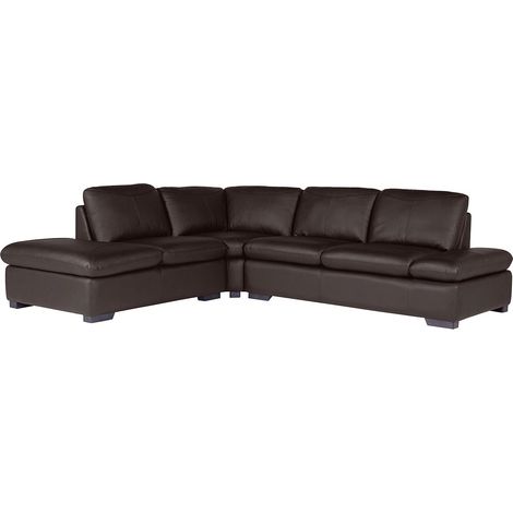 Divano angolare in pelle Marrone - Angolo a sinistra - ONYX II