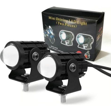 Zweifarbiger LED-Scheinwerfer mit Fern- und Abblendlicht, wasserdicht, aus Stahl, 12-80V für Elektrofahrzeuge und Motorräder. (1/5)
