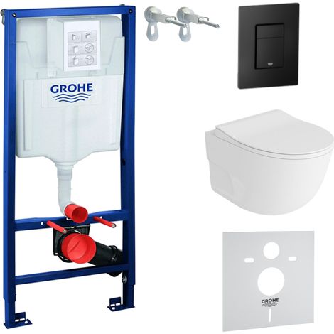 GROHE WC Set mit Vorwandelement, Wand-WC und Spülknopf (1/5)