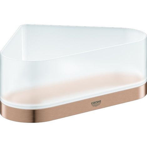 Estante de ducha de esquina SELECTION con soporte de oro rosa brillante cepillado
