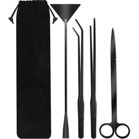 Kit de herramientas para paisajismo acuático para acuarios, 4 en 1, Limpiador de paredes de cristal, Control de algas, Negro (1/5)