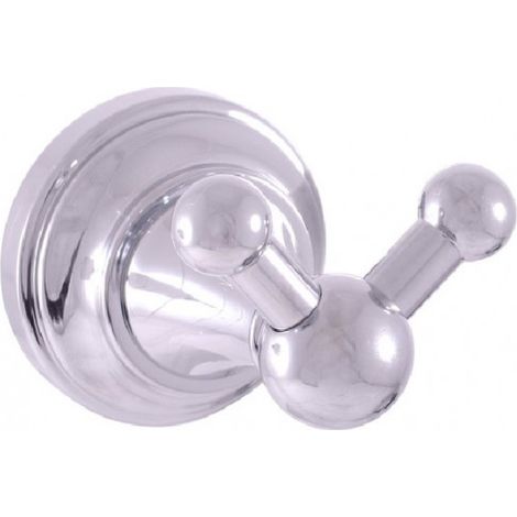 Patère double rétro MORAVA en laiton chromé 7,85x5,85x5,95 cm (1/2)