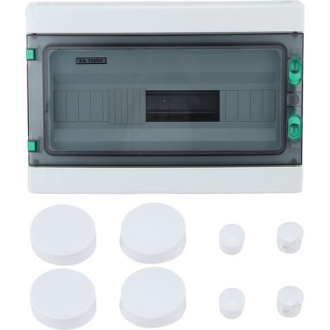 Boîte de distribution électrique extérieure IP65 étanche 18 modules avec rail DIN pour disjoncteurs (1/5)