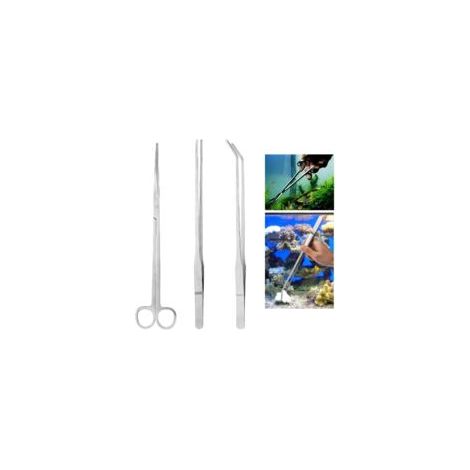 3er-Pack Aquarium-Werkzeugset, Zubehör aus Edelstahl, Startersets für Fische, Aquarium, Pflanzen, Pinzette, Schere, Werkzeuge für Fische und Aquarienpflanzen – Crezuo