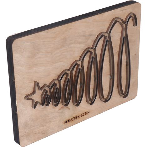 Matrice de découpe pour cuir avec planche en bois, en acier allié, motif sapin de Noël, pour loisirs créatifs. (1/5)