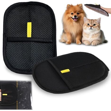 2 Pièces Gant Poil Chat, Double Face Brosse Poils Animaux, Réutilisable Brosse Anti Poils Animaux pour Lavage DémêLage Et Toilettage, Gant Brosse Chat pour Canapé Meubles Tapis Siège Auto (1/4)