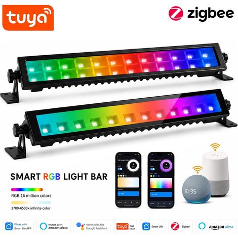 Tuya Barra Lineare LED RGB+CCT Smart Zigbee IP65 da Esterno Nera 24W (1/5)