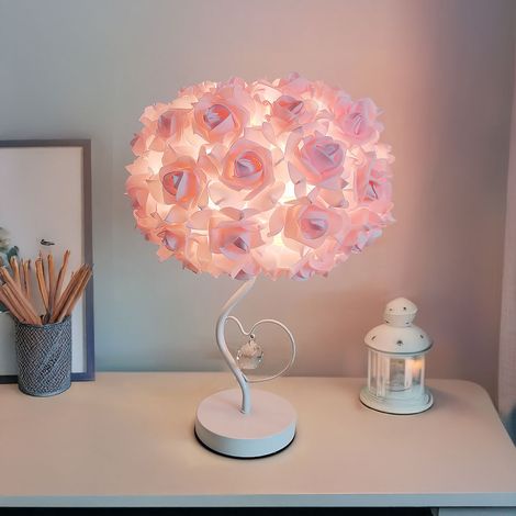 E27 Rose Flower Table Lamp Bedside Atmosphere Light Home Fixture Decoration (1/4)