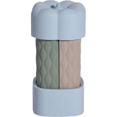 Set mit 4 tragbaren, auslaufsicheren Silikon-Lotionflaschen, hellblau (1/5)