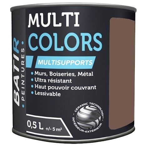 Peintures BÂTIR Multi Colors Mat Poudré Acajou tendre 0,5 L