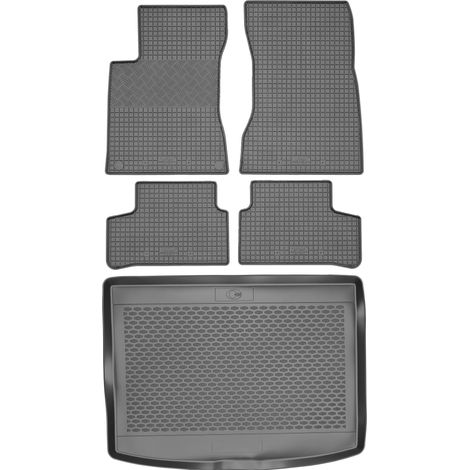Juego de alfombrillas de goma para coche y alfombrilla para maletero para Mercedes Clase B W247 (a partir de 2019).