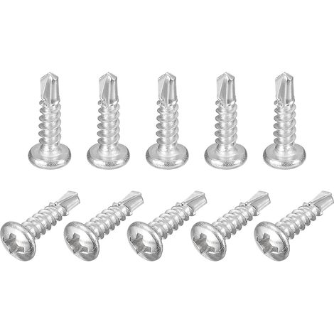 Vis Autoforeuses, 120pcs Acier Inoxydable 410 Phillips Tête Plate Vis Auto-Taraudeuses Pour Bois Plastique (1/5)