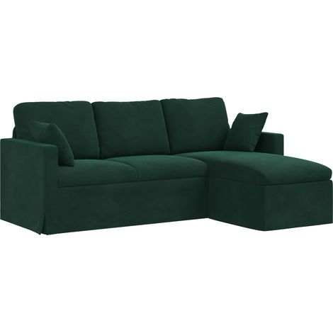 Canapé Vert foncé 198 x 134 x 80 cm Velours vidaXL