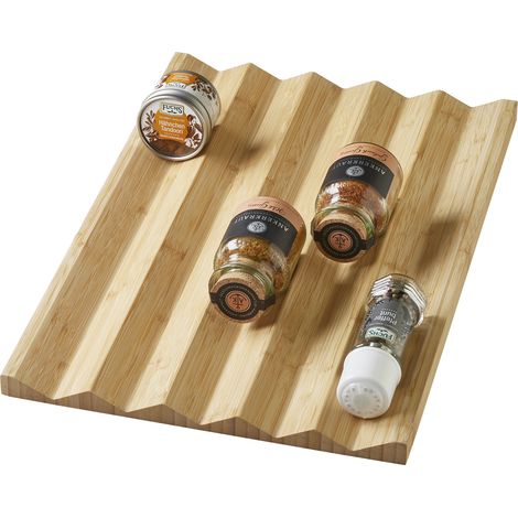 ORGA-BOX Bambus Gewürzeinsatz 473 x 310 x 19 mm Gewürzgläsereinsatz für Küchenschublade Gewürzdoseneinsatz für Schubladen (1/5)