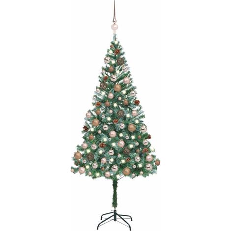 Artificial Pre-lit Christmas Tree with Ball Set Pinecones 180 cm vidaXL (1/5)