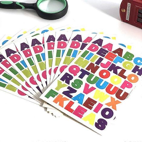 10 feuilles d'autocollants colorés avec les lettres de l'alphabet (A à Z) et les chiffres, pour l'apprentissage de la lecture et de l'écriture chez les enfants d'âge préscolaire (décoration à faire so