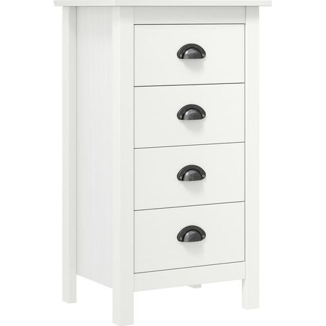 Credenza cassettiera cassettiera mobile contenitore organizer cucina soggiorno salotto Hill 46 x 35 x 80 cm legno massello di pino bianco 020035668