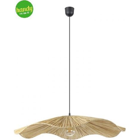 Lampada a sospensione Eglo Laxford Ø80 cm in fibra naturale