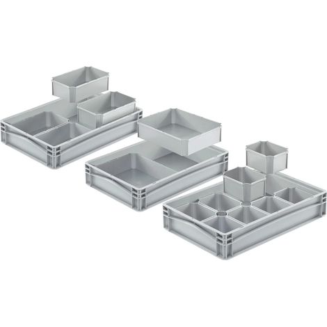 Bandeja insertable para eurocaja, gris, 1/2 transversal (1/3)