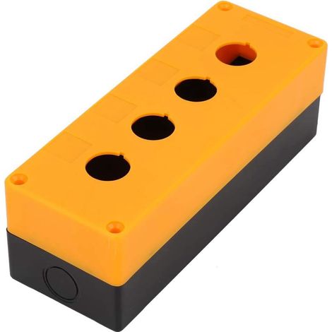 Boîte de Commutateur 22mm Cas Protecteur de Boîte de Bouton Poussoir de Quatre Trous Imperméable(Jaune) (1/5)
