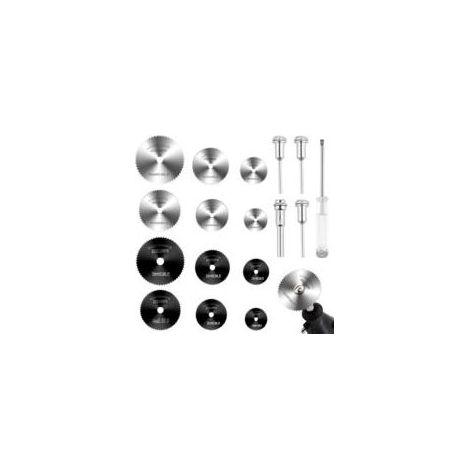 Ensemble de 17 disques de coupe pour accessoires Dremel, mini-forets rotatifs multifonctionnels en acier rapide pour Dremel, pour la découpe du métal, du bois, du plastique et du métal (1/5)