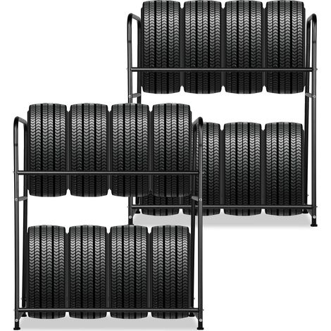 Étagère à pneus 8 pneus, 2X Support de pneus 107 x 46 x 117cm,Arbre à Jantes pour pneus de Voiture capacité de Charge 180kg,Étagère à Jantes avec Housse de Protection pour pneus (1/5)