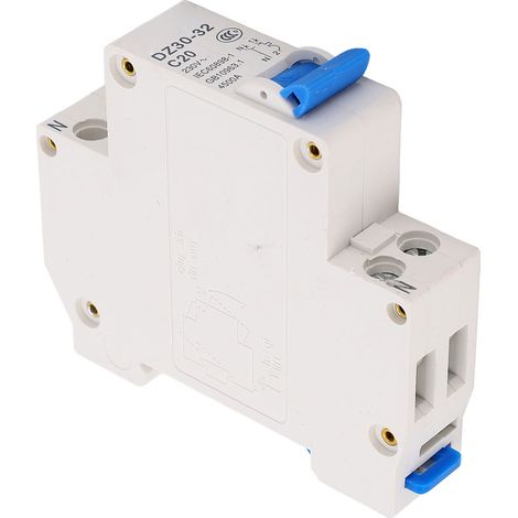 Disjoncteur modulaire 1P+N bipolaire phase neutre 20A 230V courbe C déclencheur thermique magnétique montage rail DIN (1/5)