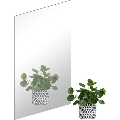 Specchio da parete adesivo 40 x 30 cm Specchio decorativo in acrilico per soggiorno, specchi decorativi trasparenti moderni per bagno, camera da letto, porta