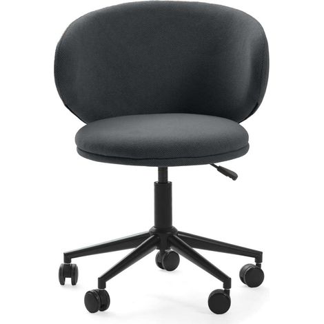 Sillón despacho giratorio elevable Rebeca acabado gris oscuro, 60.5m(ancho) 73.5/83cm(altura) 60.5cm(fondo) (1/4)