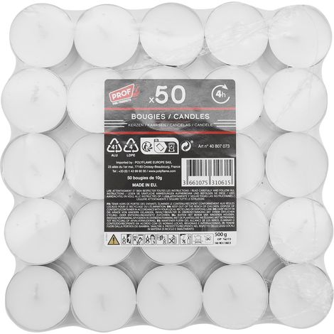 Set 800 Candele Lumino da 10gr Tielight Bianche (1/3)